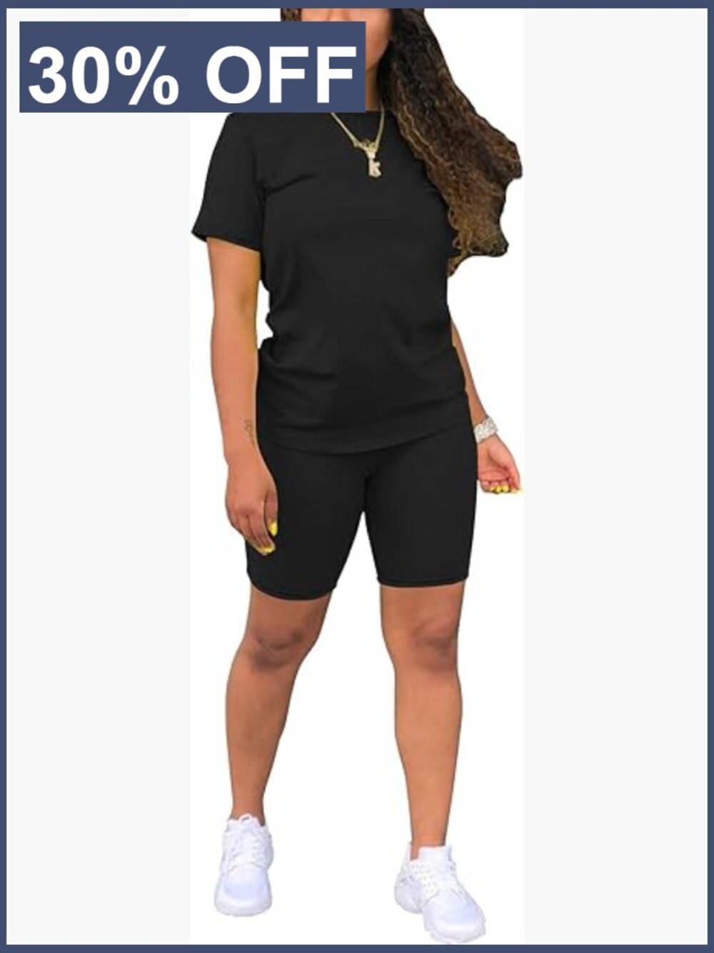 Women's 2-Piece Striped Short Sleeve Top & Short Jogger Set